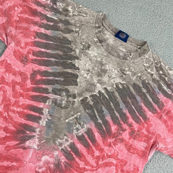 Vintage Tie Dye Shirt SZ L Red Tan Short Sleeve Tee - Picture 1 of 9